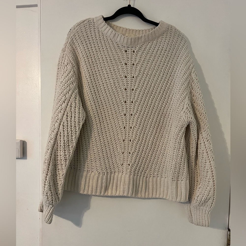 H&M Cozy Cream Knit Sweater size L (H113)